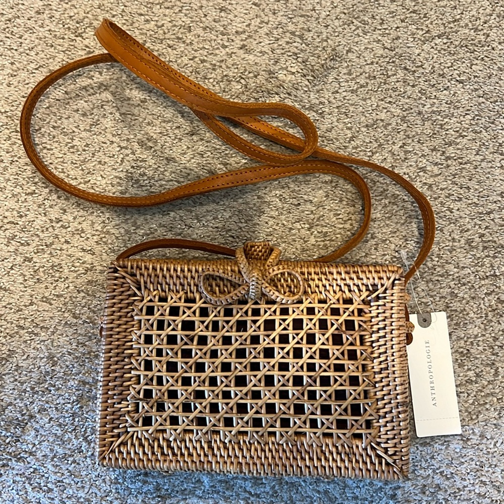 Anthropologie straw summer bag NWT